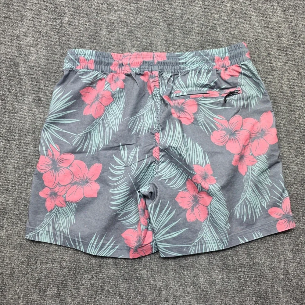 Jacks Supply Co Men's Large Swim Trunks Grey‎ Pink Floral Tropical Shorts 6in